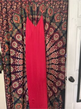 Forever 21 Red V-Neck Slip Maxi Dress